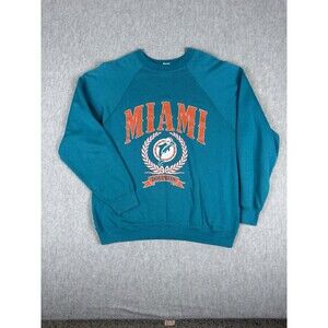 VINTAGE NFL MIAMI DOLPHINS FOOTBALL 1980S STARTER SWEATSHIRT SIZE L MADE USA